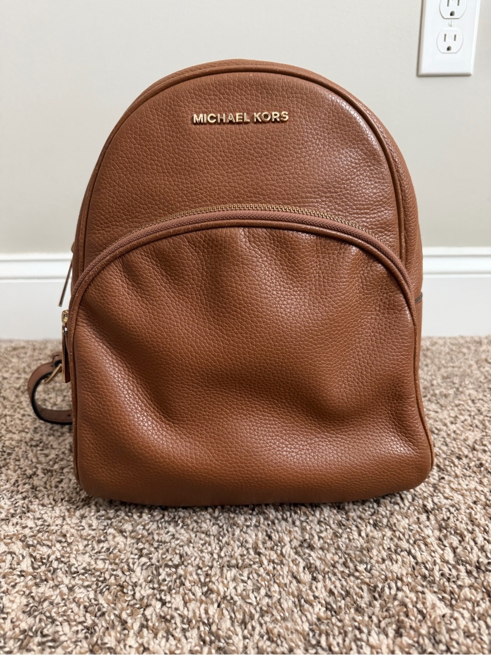 Michael Kors Tan Pebbled Leather Backpack
